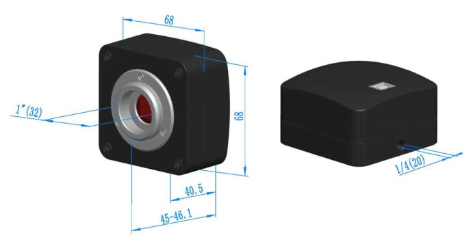 UHCCD相机尺寸示意图
