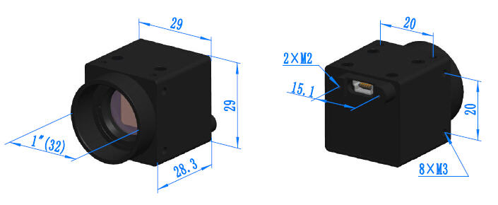 ICMOS相机尺寸示意图