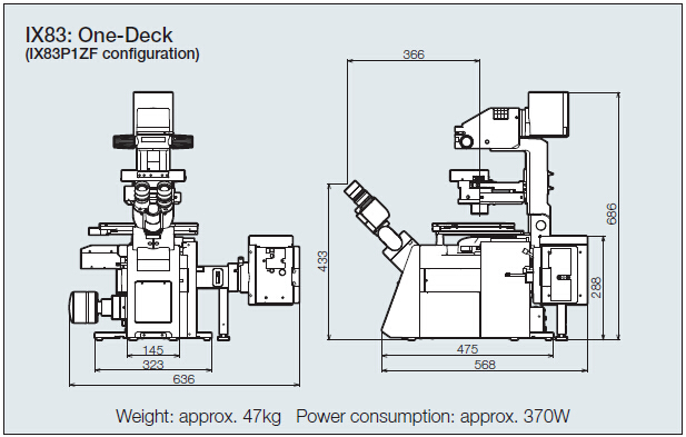 奥林巴斯研究级全电动倒置显微镜iX83尺寸图2