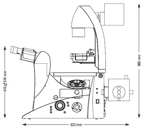 徕卡DMi4000/DMi6000 B研究级倒置显微镜尺寸图2